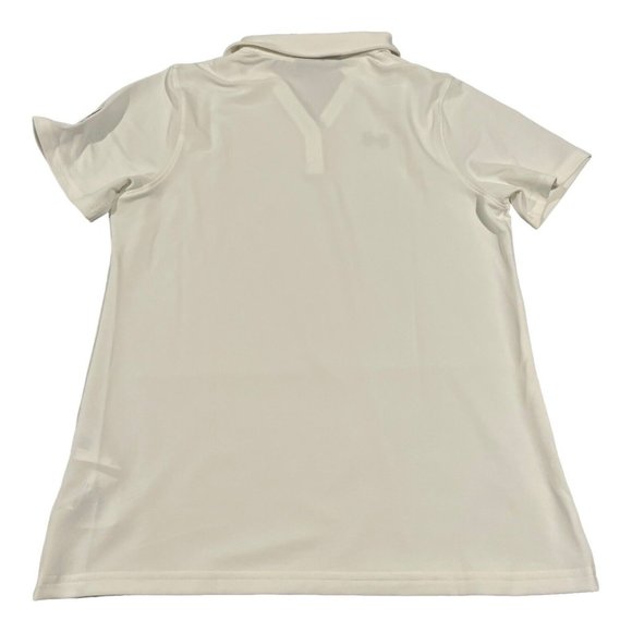 Under Armour‎  Heatgear  PERFORMANCE TEAM WOMEN'S POLO T-shirt Top White Size M - Picture 4 of 14